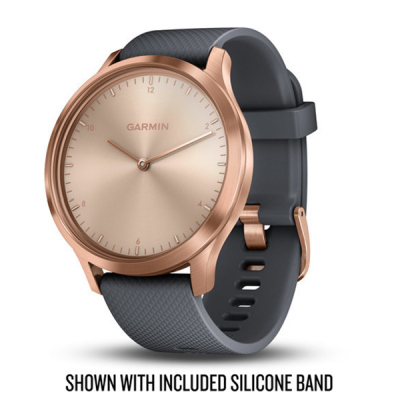 garmin vivomove rose gold suede
