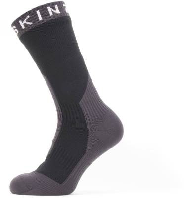 Show product details for Sealskinz Waterproof Extreme Cold Weather Mid Length Sock (Black/Grey/White - S)