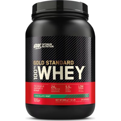 Show product details for Optimum Nutrition Gold Standard Whey Protein 908g Tub (Chocolate/Mint)