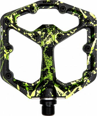 Show product details for Crankbrothers Stamp 7 Flat MTB Pedals (Black/Green - Small)
