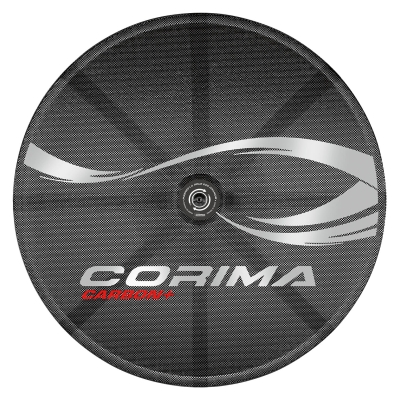 Show product details for Corima Disc C+ 700C Carbon Tubular Track Wheel with Ceramic Bearings (Grey - Front)