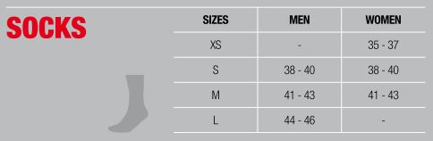 Oakley Socks Size Chart