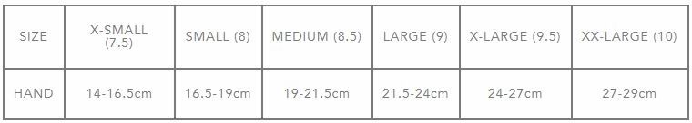 Dakine Size Chart