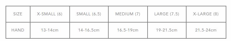 Dakine Size Chart