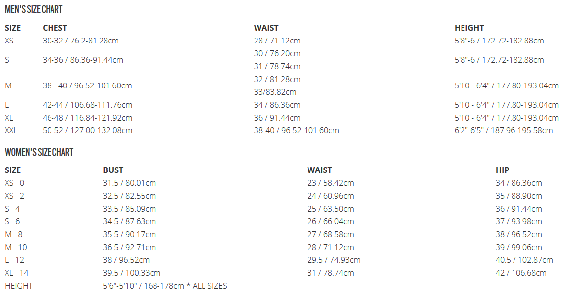 Oakley Size Chart