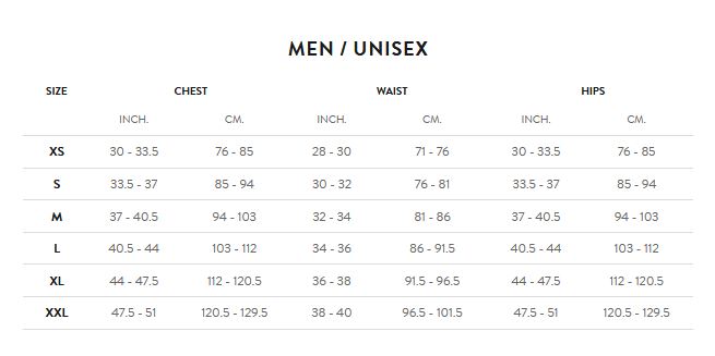 Orca Tri Suit Size Chart