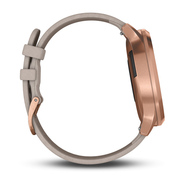 garmin vivomove hr premium rose gold with grey suede