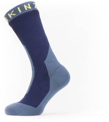 Show product details for Sealskinz Waterproof Extreme Cold Weather Mid Length Sock (Blue/Yellow - XL)