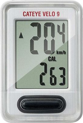 Show product details for Cateye Velo 9 Wired Cycle Computer (White)