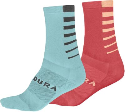 Endura Womens CoolMax Stripe Socks (Twin Pack)