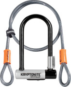 Kryptonite Kryptolok Mini U-Lock With 4 Foot Flex and Flexframe Bracket Sold Secure Gold